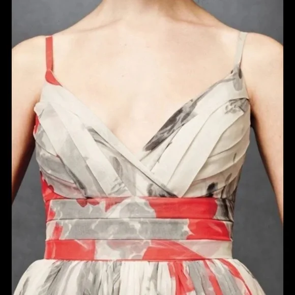 NWOT Anthropologie x BHLDN Beth Bowley Neela Silk Tiered wedding floral Dress 8